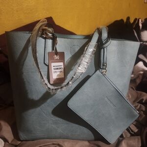 Montans West Blue Tote with Pouch